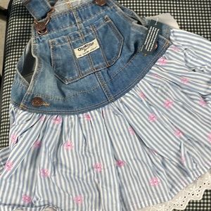 DENIM & FABRIC OVERALL STYLE DRESS  Adorable. NEW with tags.